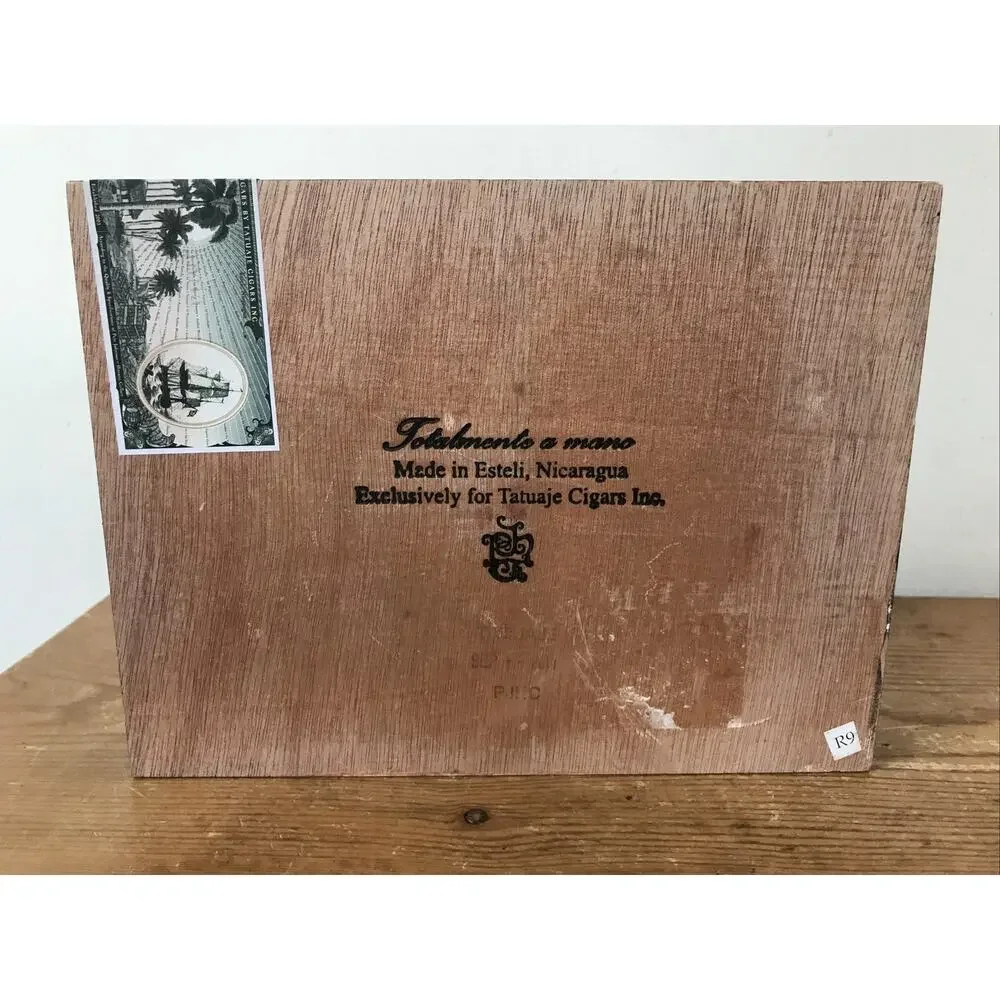 Vintage Tatuaje Pudgy Monsters Black Red Empty Wooden Cigar Trinket Jewlery Box